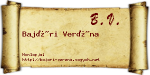 Bajári Veréna névjegykártya